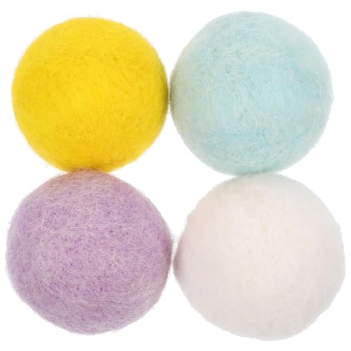 ERINGOGO 4 Stück Teiliges Hundespielzeug aus Leichtem Filz Interaktiver Kauspielzeug Ball für Welpen zur Zahnpflege Fördert Gesunde Zähne und Spielerische Bindung Geeignet für Kleine und von ERINGOGO