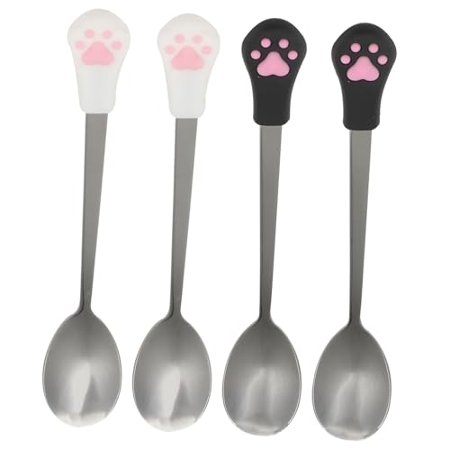ERINGOGO 4 Stück Teiliges Löffel für Katzen und Hundefutter mit Griff Auslöffeln von mit Pfotenabdruck Design Langlebig und Sicher für Haustiere ERINGOGO 4 Stück Teiliges Löffel für Katzen und Hundefutter mit Griff Auslöffeln von mit Pfotenabdruck Design Langlebig und Sicher für Haustiere von ERINGOGO