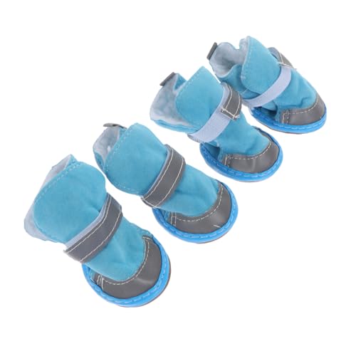 ERINGOGO 4 Stück Teiliges rutschfeste Haustier Schneestiefel für Kleine Hunde Reflektierend Gepolstert Wärmeisolierend Passend für Winter und Outdoor Einsatz von ERINGOGO