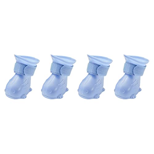 ERINGOGO 4 Stück wasserdichte Schuhe Hundestiefelpfoten Haustier Traktion Greifer wasserdichte hundestiefel hundeschuhe Dog Shoes Regenstiefel für Hund wasserdichte Regenschuhe Schritt Blue von ERINGOGO
