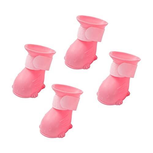 ERINGOGO 4 Stück wasserdichte Schuhe Stiefel Haustier Für Hunde Regenschuhe Für Welpen Pfote Hundeschuh Groß wasserdichte Regenschuhe Schritt Rosa ERINGOGO 4 Stück wasserdichte Schuhe Stiefel Haustier Für Hunde Regenschuhe Für Welpen Pfote Hundeschuh Groß wasserdichte Regenschuhe Schritt Rosa von ERINGOGO