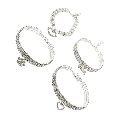 ERINGOGO 4 Teiliges Haustier Halsketten Set Mit Strasssteinen Katzenhalsband Kätzchenhalsband Mit Glöckchen Strass Katzenhalskette Dekoratives Hundehalsband Schleife ERINGOGO 4 Teiliges Haustier Halsketten Set Mit Strasssteinen Katzenhalsband Kätzchenhalsband Mit Glöckchen Strass Katzenhalskette Dekoratives Hundehalsband Schleife von ERINGOGO