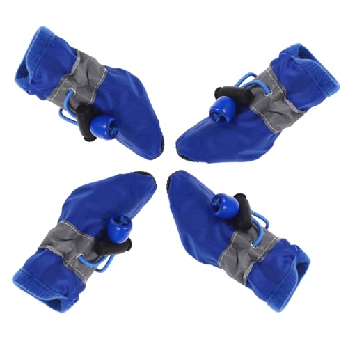 ERINGOGO 4 Teiliges Wasserdichtes Hundeschuh rutschfeste Pfotenschutzschuhe für Kleine und Mittelgroße Hunde Allwetterfest Pflegeleicht Bequem Anzuziehen für Schnee Schlamm und Outdoor von ERINGOGO