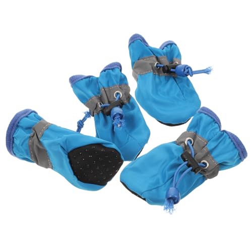 ERINGOGO 4 Teiliges wasserdichte Hundeschuhe mit Rutschfester Sohle Pfotenschutz für Kleine bis Mittelgroße Hunde Atmungsaktive Outdoor Pfotenschützer für Jahreszeiten Einfach von ERINGOGO