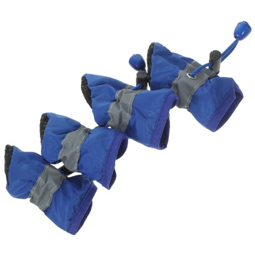 ERINGOGO 4 wasserdichte Hundeschuhe mit Rutschfester Sohle Pfotenschützende Atmungsaktive Boots für Kleine und Mittelgroße Hunde für Jahreszeiten und Outdoor Aktivitäten von ERINGOGO