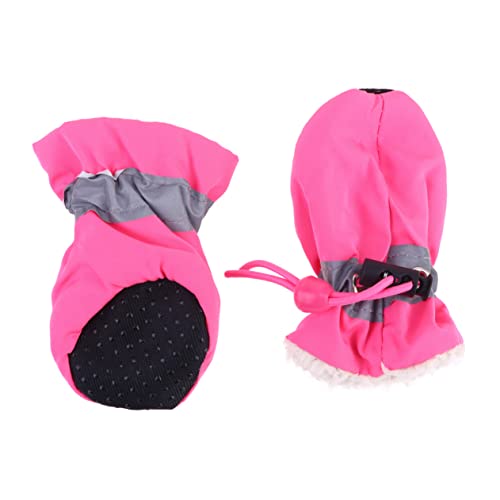 ERINGOGO 4Er Set Anti-Schlupf-Haustierschuhabdeckung Paws pfotenschutz pfostenschuhe Regenschuhe rain Shoes Dog Shoes rutschfeste Hundesocken Nicht Welpe Hundeschuhe Stiefel für Hunde Rosa von ERINGOGO