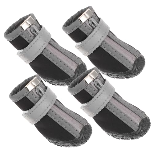 ERINGOGO 4Pcs Haustierschuhe Booties Hund Beschützer Haustierbedarf Auto Dog Shoes for small Dogs Paws pfotenschutz Katzenschuhe Welpenstiefel Schuhe für Katzen Welpenschuhe Stoff Black von ERINGOGO