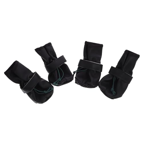 ERINGOGO 4Stücke Haustier Lederstiefel rutschfeste Hundeschuhe mit Pfotenschutz für Schwarzes Zufälliges Futermuster ERINGOGO 4Stücke Haustier Lederstiefel rutschfeste Hundeschuhe mit Pfotenschutz für Schwarzes Zufälliges Futermuster von ERINGOGO