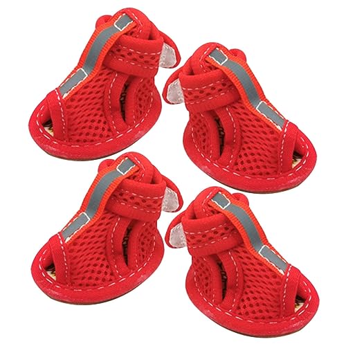 ERINGOGO 4Stücke Hundeschuhe Aus Atmungsaktivem Mesh rutschfeste Pfotenschützer Für Sandalen Für Zufällige Sohle von ERINGOGO