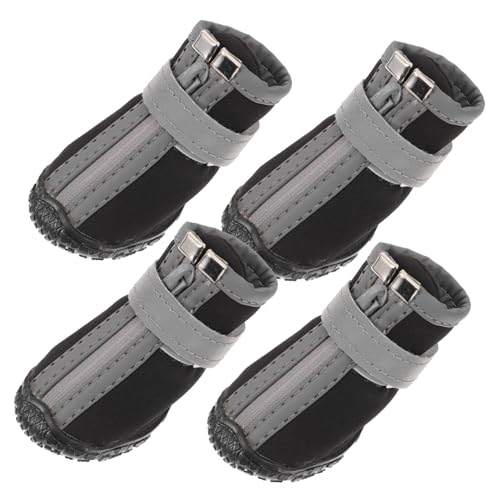 ERINGOGO 4pcs Haustierschuhe Hund Welpe Sohle, Einzig, Alleinig Schutz Vlies Dackelmäntel Auto Stiefeletten Katzenschuhe Schuhe Für Katzen Gummi Black von ERINGOGO
