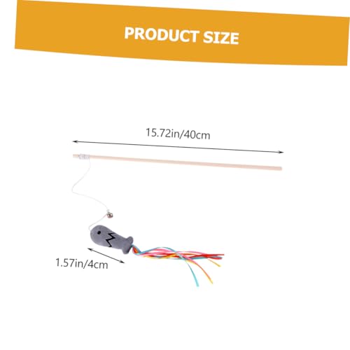 ERINGOGO 5 Stück Teiliges Katzenspielzeug mit Plüsch katzenminze Langlebiger Holzangel und Buntem Band Interaktives Indoor Cat Toy zur Beschäftigung und Stressreduktion bei Katzen von ERINGOGO