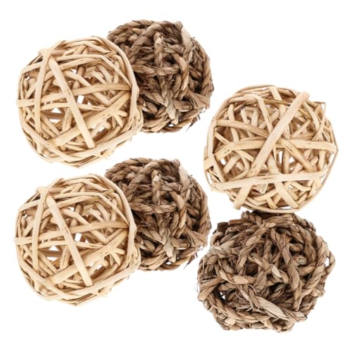 ERINGOGO 6stücke Kaninchenbälle-Spielzeug Aus Naturgras Für Kauen Und Futter Geeignet Für Kaninchen Chinchillas Und Kleintiere Als Snackspielzeug Und Aufhängen Spielzeug Für Indoor Tier Ver ERINGOGO 6stücke Kaninchenbälle-Spielzeug Aus Naturgras Für Kauen Und Futter Geeignet Für Kaninchen Chinchillas Und Kleintiere Als Snackspielzeug Und Aufhängen Spielzeug Für Indoor Tier Ver von ERINGOGO