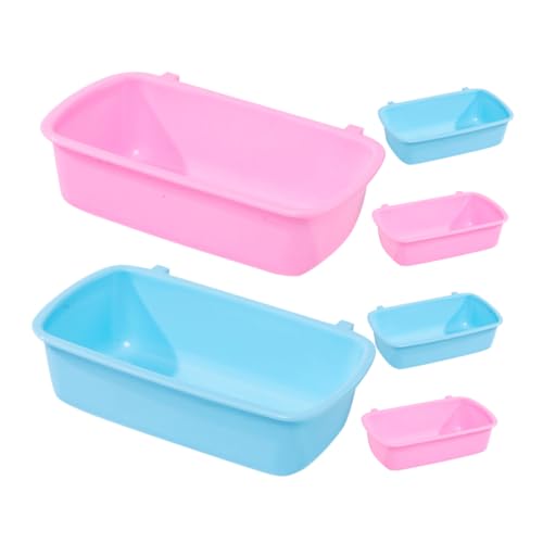 ERINGOGO 6 Stück Hamsterfutterbox Große Spender Heu Futternapf Für Meerschweinchen Kisteneinlage Nass Herausnehmbar Spaniel Wasserkäfig Futterspender Für Haustiere Tiereimer von ERINGOGO