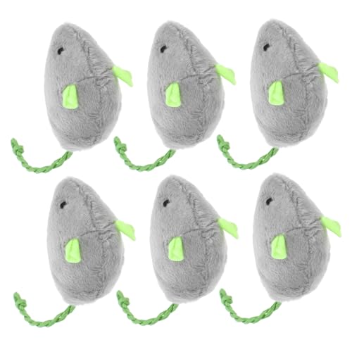 ERINGOGO 6stücke Pack Plüsch-katzenspielzeug Maus Interaktives Kauspielzeug Für Hauskatzen Langeweile Lindern Spaß Und Bewegung Mausspielzeug Für Kätzchen Und Katzen von ERINGOGO