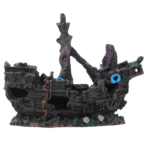 ERINGOGO Aquarium Ornament Landschaft Künstliche Aquarium Dekorationen Große Fische Schwimmendes Boot Aquarium Schiffsschmuck Schiffswrack Dekoration Schiffsversteck Requisite von ERINGOGO