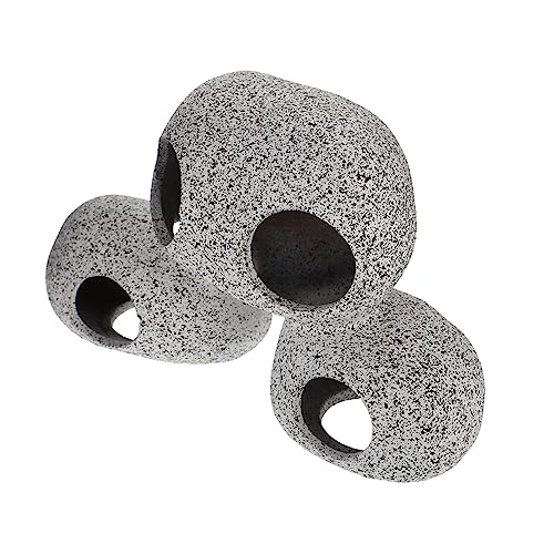 ERINGOGO Aquarium Tontopf groß Zucht Tropische Aquarienverzierungen Tank klein Aquarium Dekoration aquariumdeko Bruthöhle für Krabbenfische Aquarium dekorative Höhle Ton Light Grey von ERINGOGO