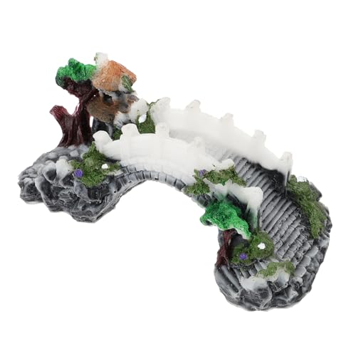 ERINGOGO Aquarium-landschaftsbau-brücke Terrariumreptil Aquariumlandschaftsdekoration Schildkröte Zubehör Höhle Zubehör Für Reptilien Schildkrötenbrücke Brücken Verstecken Plattform Harz von ERINGOGO
