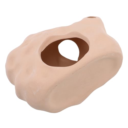 ERINGOGO Aquariumdekoration Aus Keramik Aquariumdekorationen Aquarium Höhle Der Schildkrötenburg Garnelenaufzuchtstation Fischaquariumdekor Aquarium Höhle Betta Tank Zubehör Beige von ERINGOGO