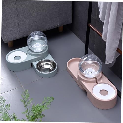 ERINGOGO Automatischer Haustier Wasserspender Doppelnapf Blau rutschfest Kippsicher Glatte Oberfläche Sicherer Trinknapf für Katzen und Hunde für Zuhause und Zoohandel von ERINGOGO