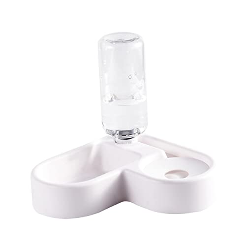 ERINGOGO Automatischer Wasserspender Und Futterspender Für Haustiere Hygienische rutschfeste Trink Futterstation Für Katzen Und Hunde Weiß von ERINGOGO