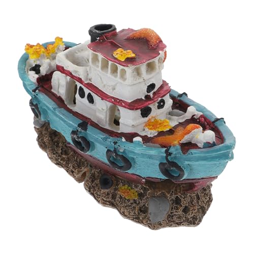 ERINGOGO Dekoratives Aquarienschiff Aus Harz Exquisite Schiffbruch Simulation Für Aquarien Als Unterwasser Dekoration Und Landschaftsornament Für Aquarienliebhaber von ERINGOGO
