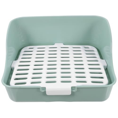 ERINGOGO Eckige Kleintier Toilette Mintgrün Stabile Eckstruktur Auslaufsicherer Trainingskasten für Meerschweinchen Zwergkaninchen Frettchen Hygienische Tier wc lösung von ERINGOGO
