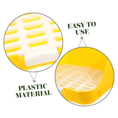 ERINGOGO Ecktoilette Kaninchen mit Hohem Zaun Hygienisches Kleintier Toiletten Training für Kaninchen Meerschweinchen Hamster mit Geruchsreduzierendem Gelb für Käfiggebrauch von ERINGOGO