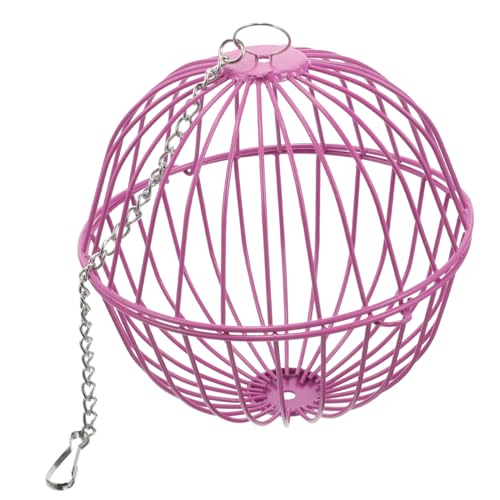ERINGOGO Futterkäfig Für Kaninchen Heu Gestell Meerschweinchen Futterspender Hase Häschen-Feeder Haustier Hängend Futterball Für Kaninchen Feederbälle Rosa Sprühfarbe von ERINGOGO