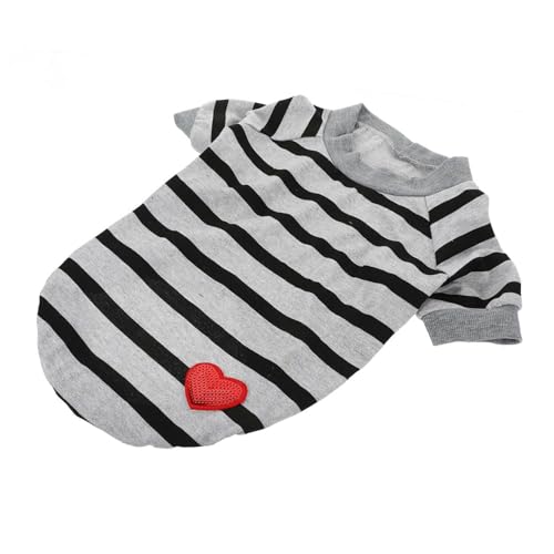 ERINGOGO Gestreiftes Hemd Für Hunde Welpenhemden Entzückendes Hundeshirt Atmungsaktive Hundeshirts Hundehemden Hundekleidung Ärmellos Tee Outdoor-Haustier-Sweatshirt Hunde-Outfit Baumwolle von ERINGOGO