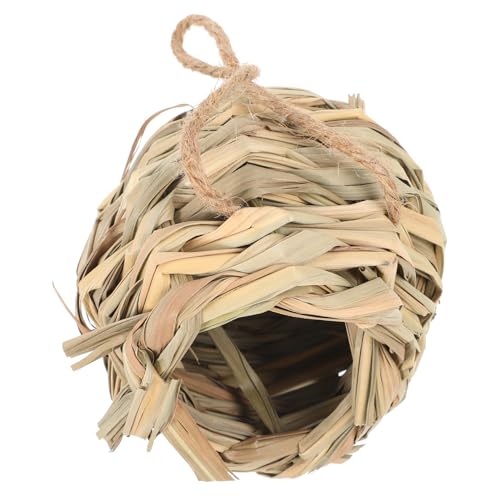 ERINGOGO Gewebtes Aus Stroh Handgefertigte Hamsterhütte Atmungsaktives Haustier Nest Für Kleintiere Für Garten Und Fotorequisite Gemütlicher Lebensraum Für Hamster von ERINGOGO