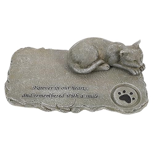 ERINGOGO Grabstein zum Gedenken an Haustiere grabstein für Katzen katzendeko Katzenfigur Katzengrabstein Haustier-Denkmal Pet Memorial Plaque Haustiergrabstein aus Harz Katzen -Tributstatue von ERINGOGO