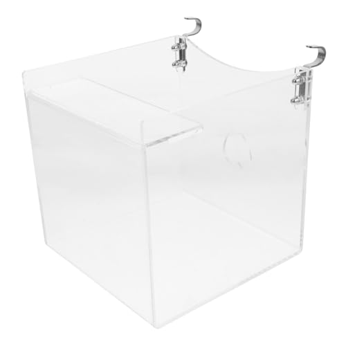 ERINGOGO Große Papageien Badewanne Transparente Duschbox Für Wellensittiche Und Papageien Hängendes Vogelbad Zubehör Für Vogelkäfige von ERINGOGO
