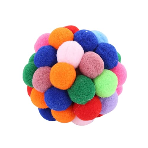 ERINGOGO Großer Katzenspielzeug Glockenball mit Buntem Kunststoff Klangvoller Bell Ball für Katzen Interaktives Katzenspielzeug Fördert Spielspaß und Bewegung Zufällige Zufällige Farbe von ERINGOGO