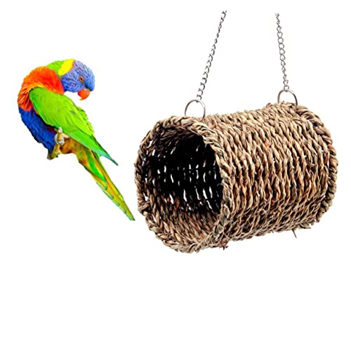ERINGOGO Hängende Hängematte Für Papageien Und Kleintiere Weiche Hängematte Aus Natürlichem Stroh Und Baumwolle Warmes Nest Für Squirrel Und Andere Haustiere ERINGOGO Hängende Hängematte Für Papageien Und Kleintiere Weiche Hängematte Aus Natürlichem Stroh Und Baumwolle Warmes Nest Für Squirrel Und Andere Haustiere von ERINGOGO