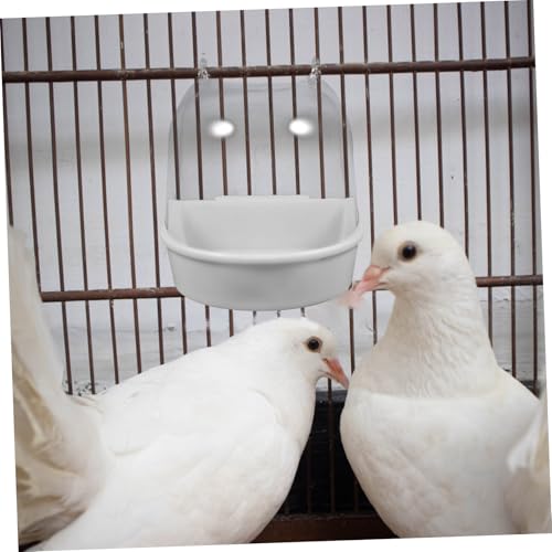 ERINGOGO Hängende Vogelbadewanne für Kleine Vögel Kunststoff Weiß mit Abdeckung Vogelbad Käfig Zubehör Geeignet für Kanarien Wellensittiche Papageien von ERINGOGO