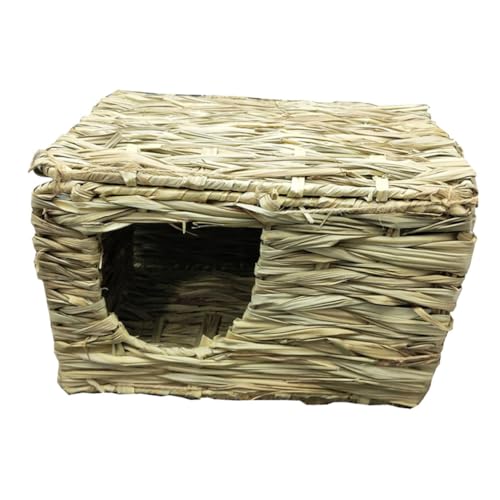 ERINGOGO Halbgeschlossenes Haustiernest Klein Hase Bettwäsche Kaninchen Drinnen Heu Hamster Meerschweinchenhaus Haustierbettnest Schlafnest Für Haustiere Schilfgras von ERINGOGO