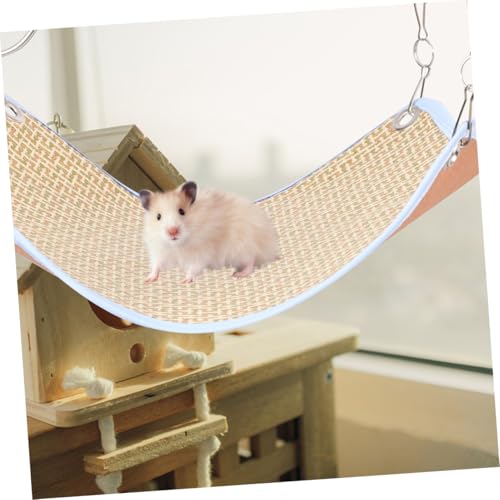 ERINGOGO Hamster Hängematte aus Kühlem Stroh Platzsparendes Kauspielzeug und Ruheplatz für Hamster Ratten und Meerschweinchen Atmungsaktiv und Temperaturregulierend Einfach zu Reinigen von ERINGOGO