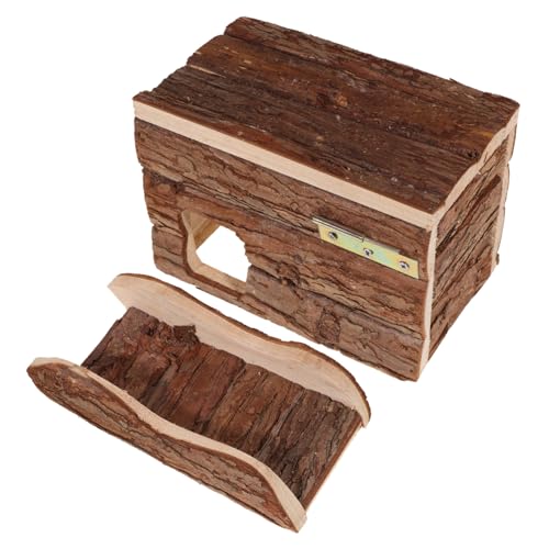 ERINGOGO Pet Hut Habitat Hamster Nest Naturholz Gemütliches Versteck Für Kleintiere Sicheres Spiel Und Schlafhaus Für Hamster Meerschweinchen Und Kaninchen Kleiner Rückzugsort Für von ERINGOGO