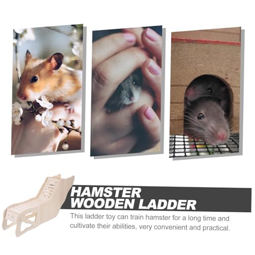 ERINGOGO Hamster Holzleiter Kletterspielzeug Groß Langlebig Robust Sicher für Meerschweinchen Kleintiere Geeignet Natürlicher Holzaufstiegspaß von ERINGOGO