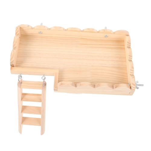 ERINGOGO Hamster-Plattform- Kleiner Tierkäfig drinnen für Zwerghamster Leiter positiver Hamster Plattformen für Hamster Hamster-Aktivitätsspielzeug Hamsterbedarf hölzern von ERINGOGO