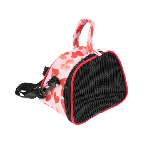 ERINGOGO Hamster-Tüte zum Mitnehmen Hamster Carrier Bag Portable Hamster Travel Bag Small Pets Carrier faltbar Haustiere Hamstertrage mit Schultergurt Hamster-Reisetasche Oxford-Stoff rot von ERINGOGO