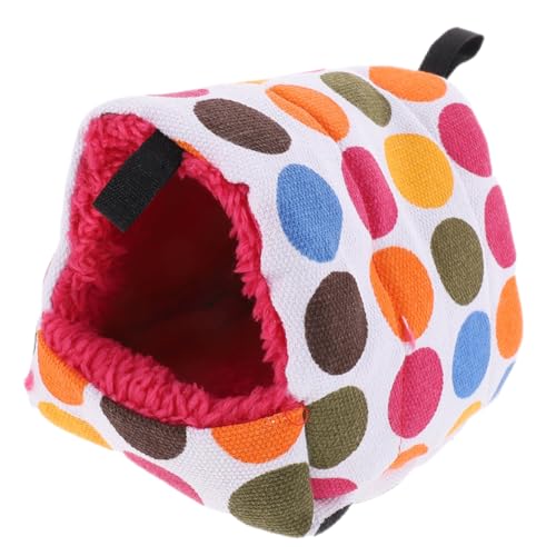 ERINGOGO Hamsterbett Baumwolle Hängematte mit Großem Buntem Punktmuster Warmes Kuschelnest für Kleine Nager Wie Hamster Meerschweinchen Chinchilla Geeignet von ERINGOGO