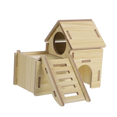 ERINGOGO Hamsterhaus aus Holz mit Dekorativem Design Langlebiges Hamster Versteck Zubehör für Käfig Platzsparend und Sicher für Kleine Haustiere Wie Hamster und Rennmäuse ERINGOGO Hamsterhaus aus Holz mit Dekorativem Design Langlebiges Hamster Versteck Zubehör für Käfig Platzsparend und Sicher für Kleine Haustiere Wie Hamster und Rennmäuse von ERINGOGO