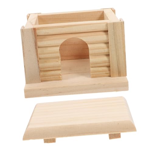 ERINGOGO Hamsterhütte Hamster Spielplatz Hamster Nager Holzhaus Hamster Aktivitätsspielzeug nagerhaus Rennmaus Kaninchenversteck Hamster Unterschlupf Hasenhaus hölzern von ERINGOGO