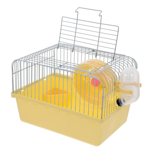 ERINGOGO Hamsterkäfig drinnen Tragbare Transportbox für Hamster Träger Reisen Wasser Haustier Hamsterstall Hamster transportbox Tragbarer Hamster-Reisekäfig Tragbare Hamsterreise Abs Yellow von ERINGOGO
