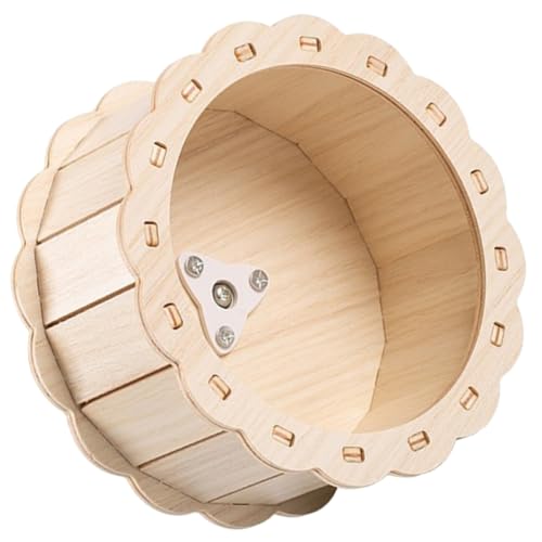 ERINGOGO Hamsterrad Aus Holz Für Kleine Haustiere Stummes Trainingsspielzeug Für Hamster Meerschweinchen Zwerghamster Geschenkidee von ERINGOGO