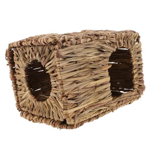 ERINGOGO Handgewebtes Hasenhaus Aus Naturstroh Kleines Kaninchennest Für Kleintiere Dekorative Kaninchenhütte Für Hamster Und Langlebig Und Sicher Für Haustiere von ERINGOGO