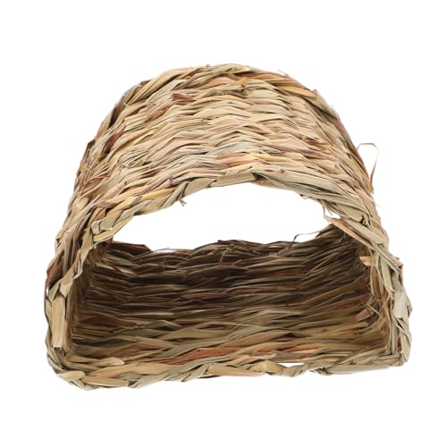 ERINGOGO Hasenstall aus Stroh Hamster Kleintier zubehör Kaninchenhütte Meerschweinchen Gras Kaninchenhäuser und Verstecke Kaninchenhaus drinnen Chinchilla-Hütte Schilfgras von ERINGOGO