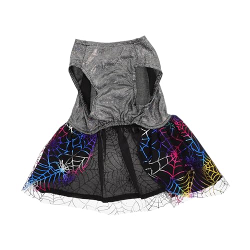 ERINGOGO Haustier Halloween Kleid Partykleid Netz Halloween Haustierkostüm Hundekostüm Halloween Hundekleid Spinne Ausgefallenes Hunde Halloween Kostüm Haustier Outfits von ERINGOGO