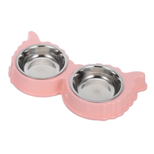 ERINGOGO Haustier Hund Schüssel hundezubehör katzenfutter Tierfutterschüssel Tierfutter und Wassernapf Hundenapf Haustiere Erhöhte Katzenschale Futternapf für Katzen aus Edelstahl Abs Rosa von ERINGOGO